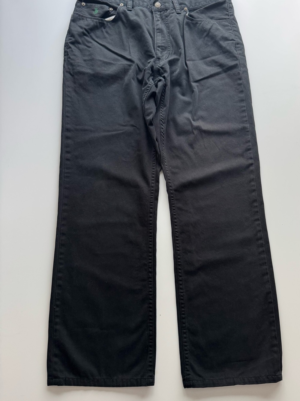 Polo Ralph Lauren Men’s Black Chino Pants 35x32 Straight Leg Green Pony
